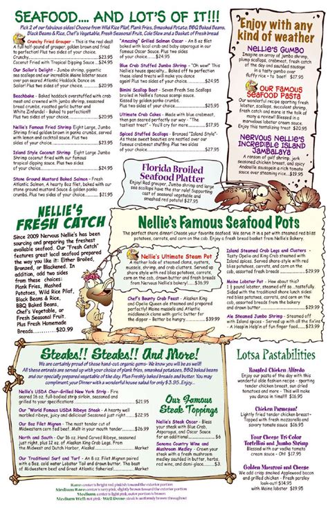 Pin by Nervous Nellies on Nervous Nellie's Menu | Seafood pasta, Beans ...