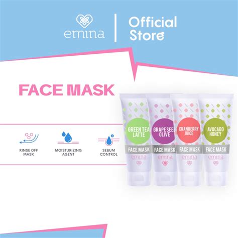 Jual EMINA FACE MASK 60ML VARIAN BUAH / FASK MASK TUBE 60ML | Shopee Indonesia