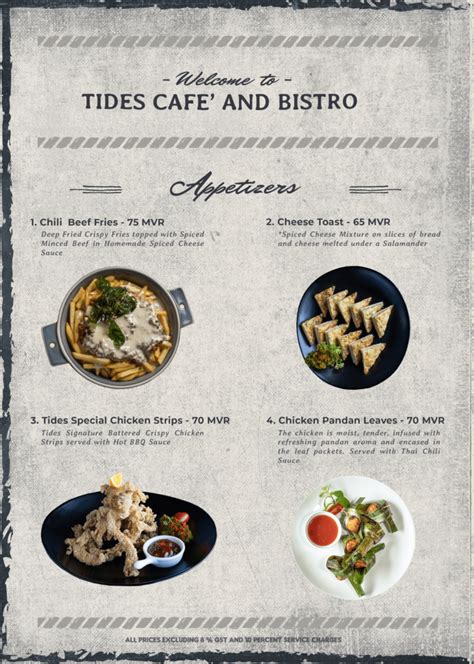 Tides Café Food Menu - EQUINOX MEDIA