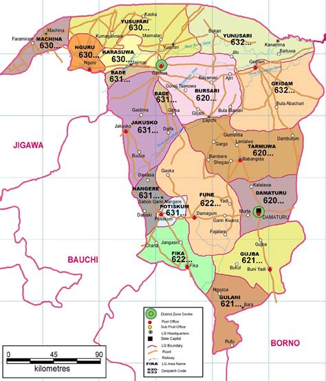 Yobe State Zip Code Map