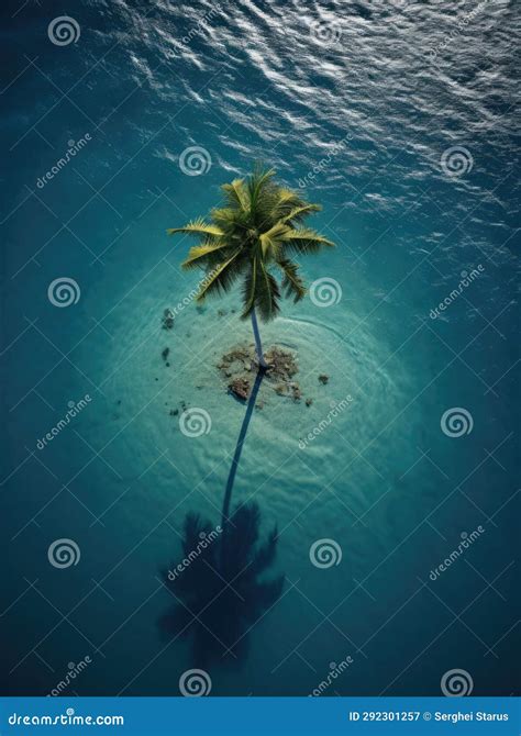 An Aerial View of a Palm Tree on an Island. AI Stock Image - Image of view, aerial: 292301257