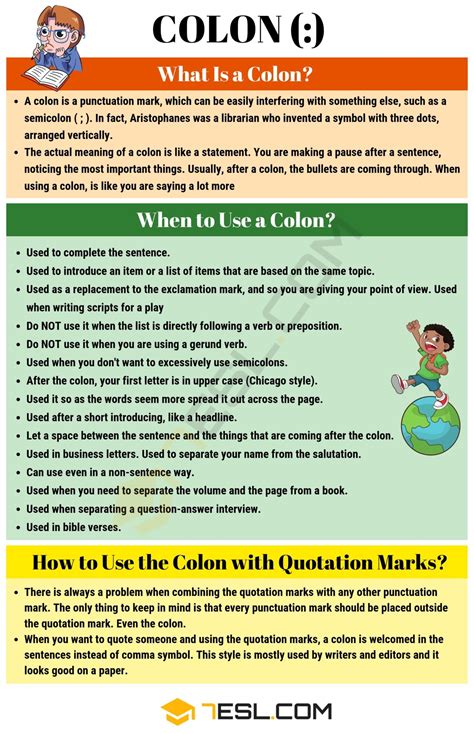 Colon (:) When to Use a Colon with Colon Punctuation Rules • 7ESL