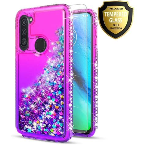 Samsung Galaxy A11 Phone Case, with [Tempered Glass Protector Included ...