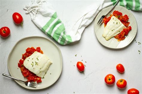 Baked Lingcod with Tomato Caper Sauce - Champagne Tastes®