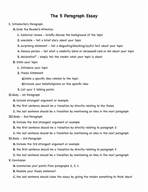 5 Paragraph Essay Outline Example Awesome 5 Paragraph Essay Outline Example Homeschool ...