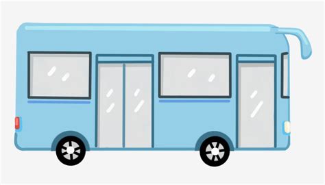 Voiture De Dessin Animé Longue Voiture Véhicule Bus Navette, Voiture Bleue, Charmant Bus ...