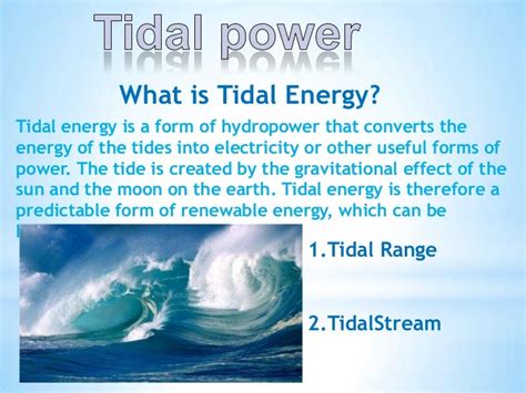 Tidal energy