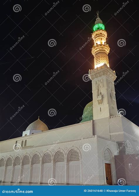 Beautiful Night View of Masjid Al Nabawi, Medina, Saudi Arabia. Stock ...