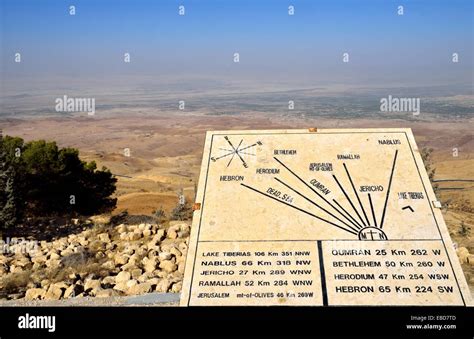 View of Mose´s Promised Land from Mt Nebo Madaba Jordan Stock Photo, Royalty Free Image ...