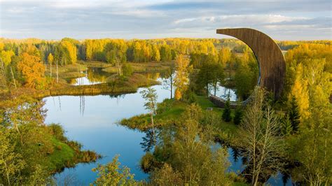 Kirkilai lakes and lookout tower, Biržai Regional Park, Lithuania ...