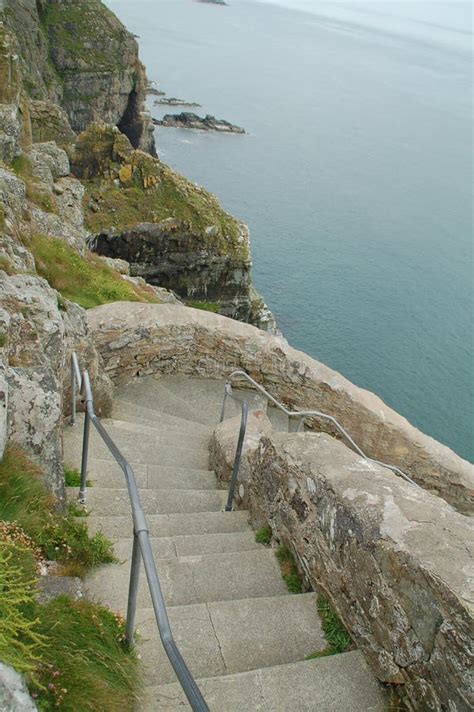 Steps down the cliff edge stock image. Image of heather - 921793