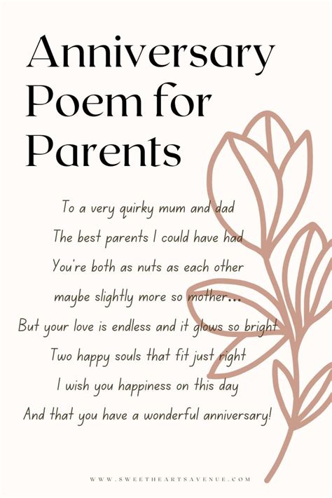 Short and Lovely Anniversary Poem for Parents | Anniversary poems ...