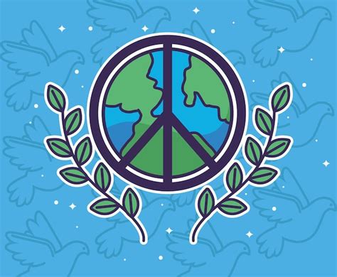 Premium Vector | Peace symbol in earth