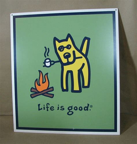 Life Is Good Wall Hanging Picture Sign Two Sided Rocket the Dog Camping Logo #LifeIsGood ...