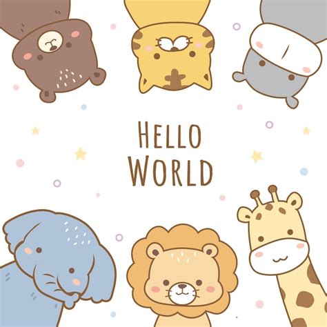 Premium Vector | Cute animals cartoon doodle baby animal banner ...