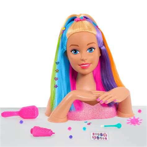 Barbie Rainbow Sparkle Deluxe Styling Head, Blonde Hair, Ages 3 ...