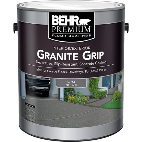 Behr Premium Granite Grip 3.79L Interior/Exterior Concrete Floor Paint in Grey | The Home Depot ...