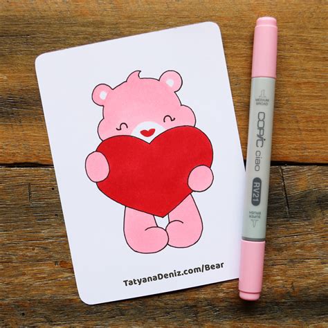 Let's Draw a Cute Valentine's Day Bear: Step-by-step Drawing Tutorial