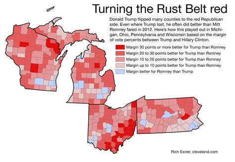 Donald Trump flipped Rust Belt states by boosting rural vote; Hillary Clinton couldn't make up ...