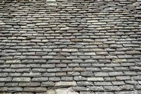 Background of Old Stone Roof Tiles Stock Photo - Image of design ...