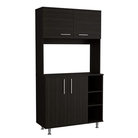 Delaware Pantry Cabinet, Double Door Cabinet, Black Wengue Finish– We Have Furniture