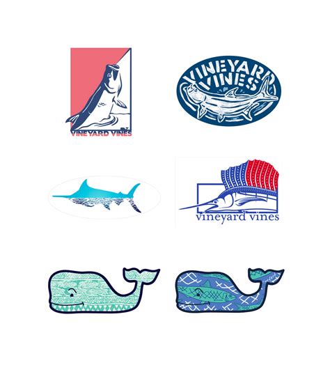 Set of 6 Vineyard Vines Whale Stickers Home Wall Stickers & Murals