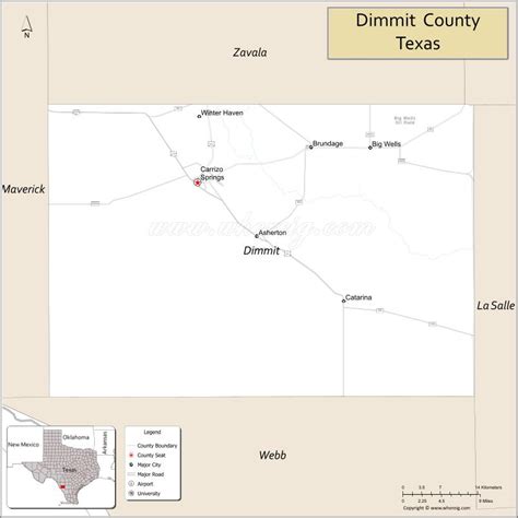 Dimmit County Map, Texas - Where is Located, Cities, Population, Highways & Facts