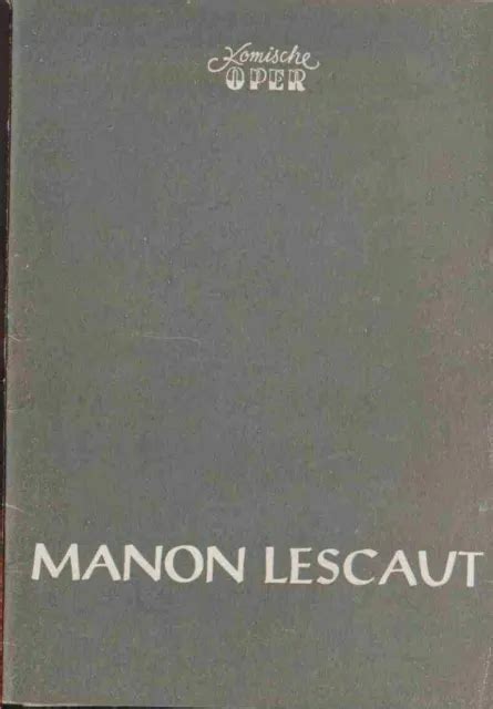 PROGRAMMHEFT KOMISCHE OPER Berlin Manon Lescaut 20.09.1955 EUR 1,00 ...