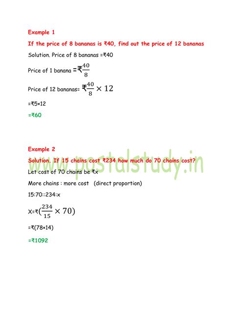 Solved Examples on Unitary Method - Postalstudy | Post Office Blog ...