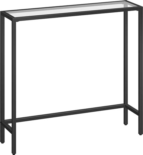 Amazon.com: HOOBRO 29.5" Narrow Console Table, Tempered Glass Sofa Table, Small Side Table ...