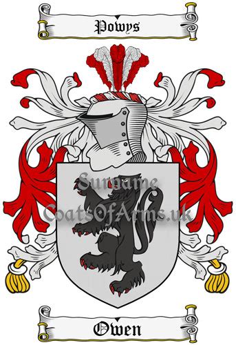 Owen, Powys, Wales Coat of Arms (Family Crest) Image Download