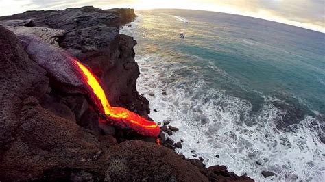 8 - 09 - 16 Hawaii Lava Flow Ocean Entry - Gopro - YouTube