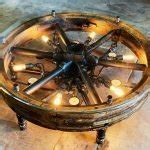 Antique Flat Belt Pulley Coffee Table - Gold Mountain Gallery