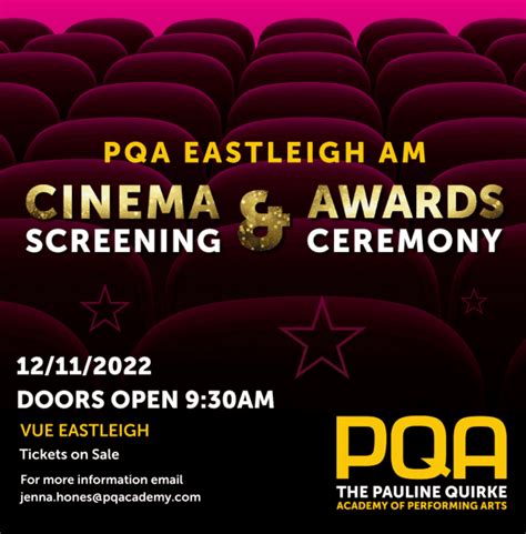 PQA AM Cinema Screening at VUE Cinema Eastleigh event tickets from TicketSource