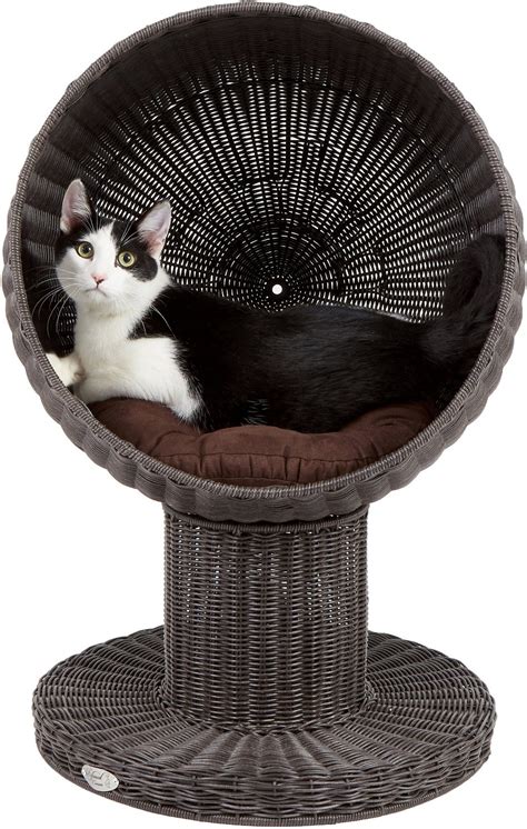 The Refined Feline Kitty Ball Cat Bed, Espresso - Chewy.com