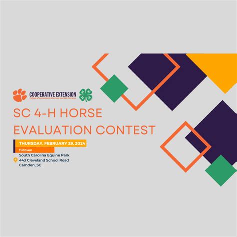 2024 South Carolina 4-H Horse Evaluation Contest - Clemson University