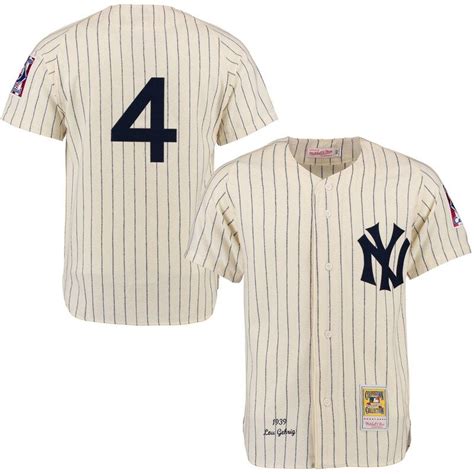 Men's Mitchell & Ness Lou Gehrig Cream New York Yankees Throwback Authentic Jersey in 2022 | Lou ...