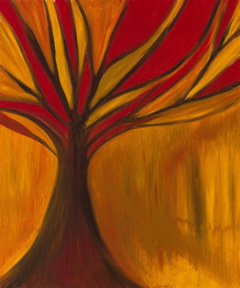 Fire Tree Painting by Jessica Rosen - Pixels