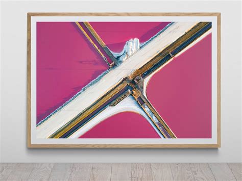 Pink Salt Evaporation Ponds Aerial View Print by Tzvika Stein Quality ...