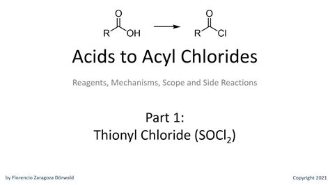 Acids to Acyl Chlorides, Part 1: Thionyl Chloride - YouTube