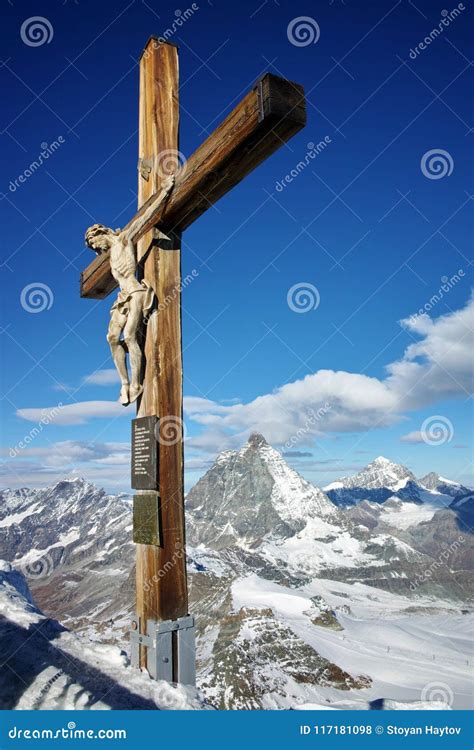 Crucifixion on Matterhorn Glacier Paradise Near Matterhorn Peak, Alps ...