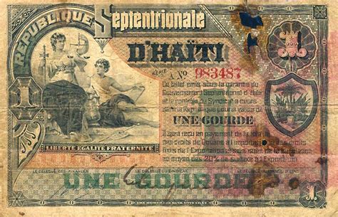 RealBanknotes.com > Haiti p91a: 1 Gourde from 1888