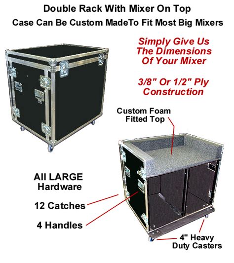 Mixer Cases | Double Rack Case With Mixer Top