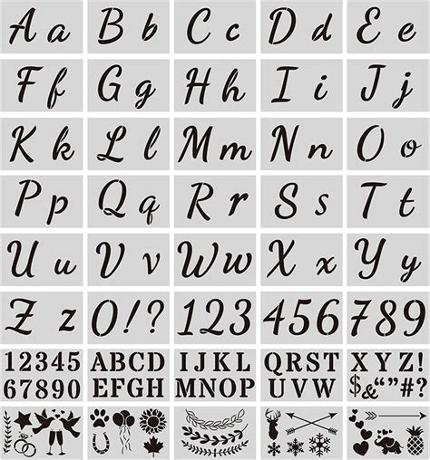 Amazon.com : 40 Pieces Letter Painting Stencils Reusable Cursive Letter ...