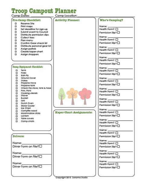 Campout Planner Scout Troop Guide and Planner - Etsy | Girl scout ...