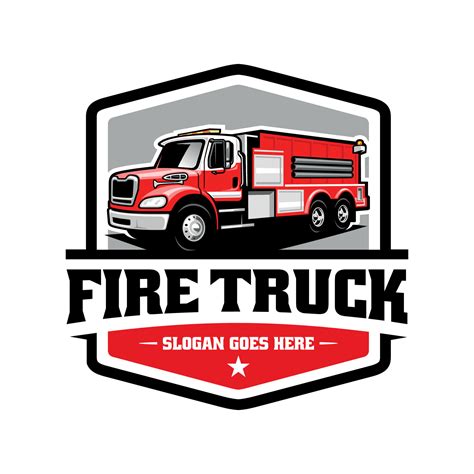 red fire truck illustration logo vector 17574253 Vector Art at Vecteezy