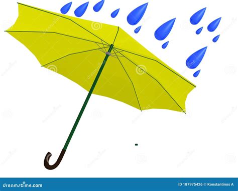 Yellow umbrella stock illustration. Illustration of autumn - 187975426