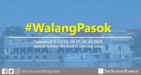 #WalangPasok: February 8, 9, 12, 13, 16, 17, 19, 26, 2018 special ...