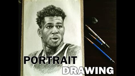 Portrait drawing of Giannis Antetokounmpo using 6b pencil - YouTube