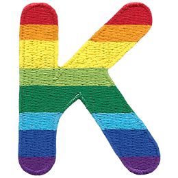 Rainbow Letter - K Embroidered Patch by E-Patches & Crests